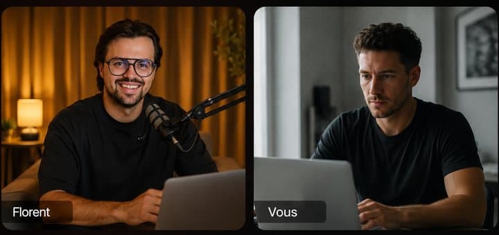 Session en visio entre Florent et un client